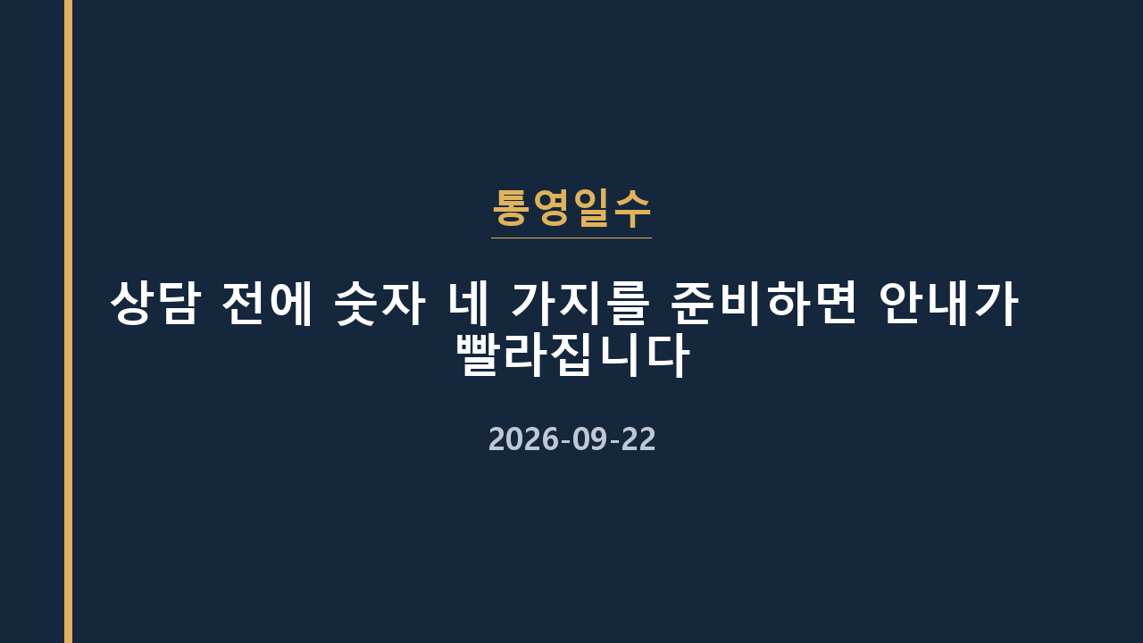 통영일수 상담 전에 숫자 네 가지를 준비하면 안내가 빨라집니다